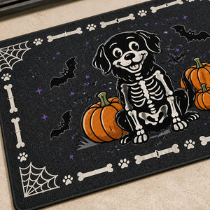 Halloween Skeleton Dog Doormat with Pumpkin & Bat Border - Doormat 922b9ad5-8453-42ed-997c-fd65ca6ae4dc.jpg