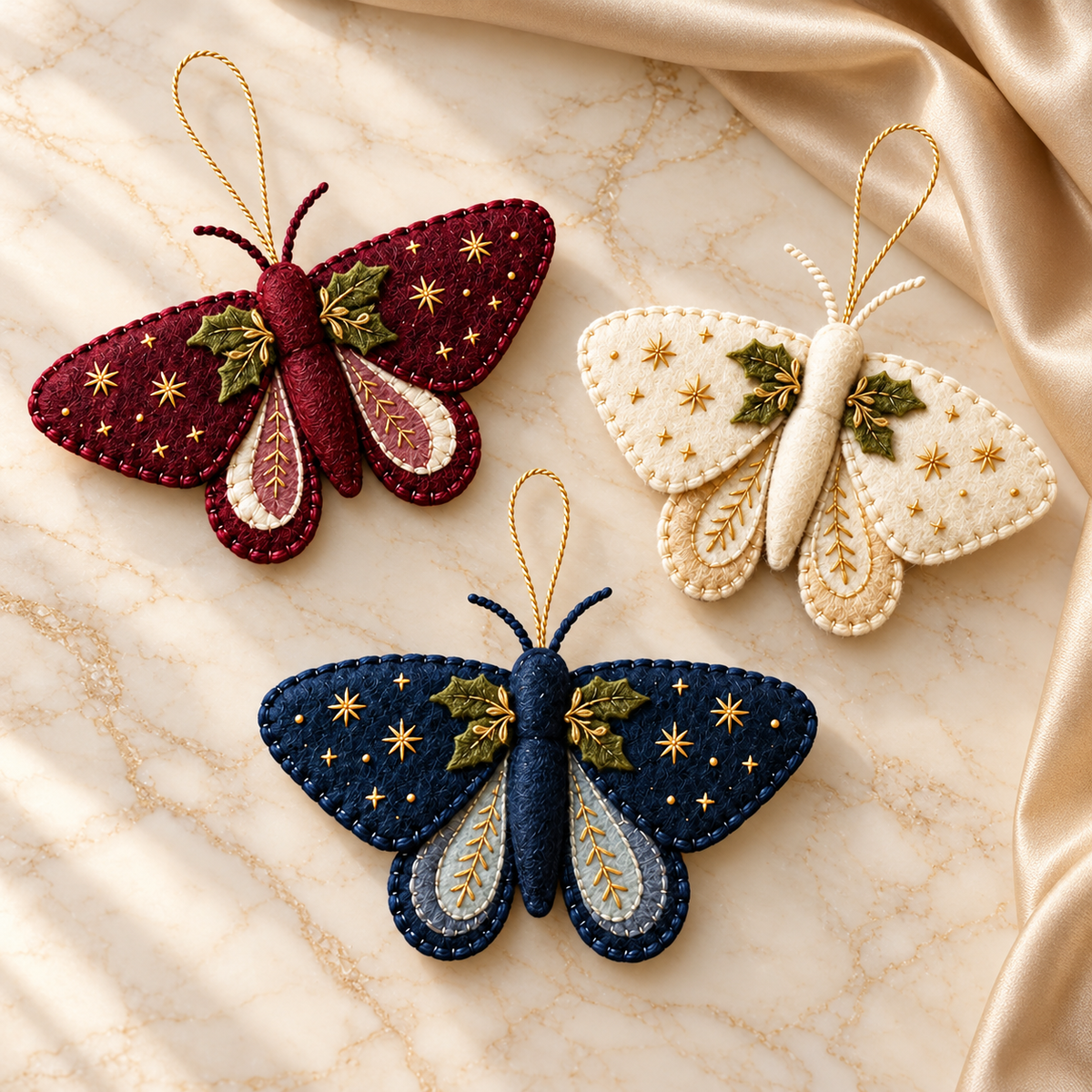 Christmas Moth Custom Shape Felt Ornament, Celestial Star & Holly Christmas Tree Decor, Woodland Holiday Gift for Moth Lovers 922d8cef-bb68-478d-bca4-2bda18086997-Ba-b-m-n-th-u-ch-v-ng.png