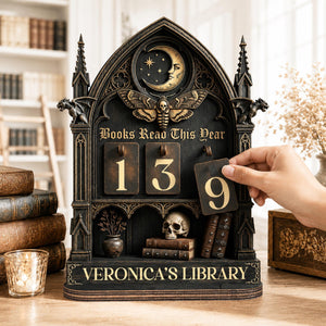 Personalized Gothic Book Tracker Sign, Books Read This Year Tracker, Dark Academia Library Decor, Custom Reader Gift, Gothic Bookshelf Decor 923839ad-8cb6-413c-9c0e-2d4fa87d1032-4.jpg