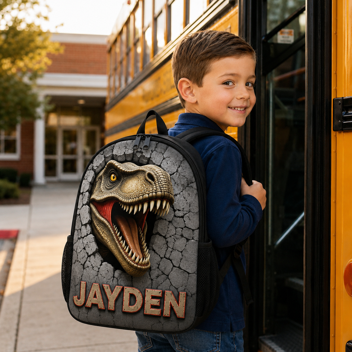 Personalized Dinosaur Backpack: Custom Kids School Bag Birthday Gift For Boys, School Bag For Children Toddler