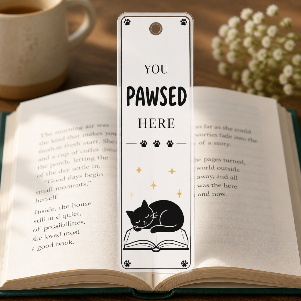 You Pawsed Here Cat Lover Acrylic Bookmark - Acrylic Bookmark 92551e14-5757-4ba1-8436-fca14430bf07.png