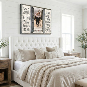 God Bless The Broken Road - Personalized Custom Window Frame Photo Canvas / Poster