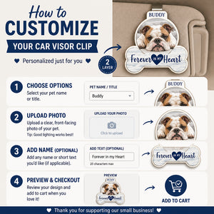 Pet Memorial Car Visor Clip – Photo + Name – Forever In My Heart - Personalized Wooden Car Visor Clip 2 Layer 926728a4-84d9-4d6a-a219-e2cb83536ae8.jpg