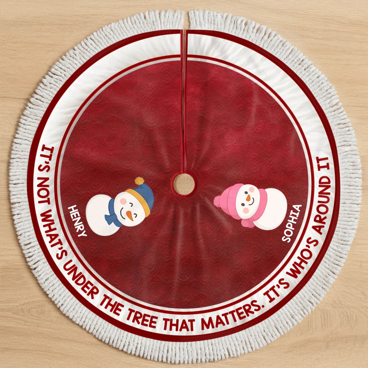 Custom Snowman Tree Skirt - Personalized Christmas Birthday Gifts For Mom, Dad, Brother, Sister, Kids - Warm Winter Wishes 926cd60f-f3cb-4e5b-9c16-fab7c42e4c36-68e7815a631d8.jfif