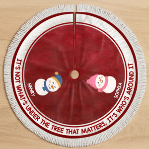 Custom Snowman Tree Skirt - Personalized Christmas Birthday Gifts For Mom, Dad, Brother, Sister, Kids - Warm Winter Wishes 926cd60f-f3cb-4e5b-9c16-fab7c42e4c36-68e7815a631d8.jfif