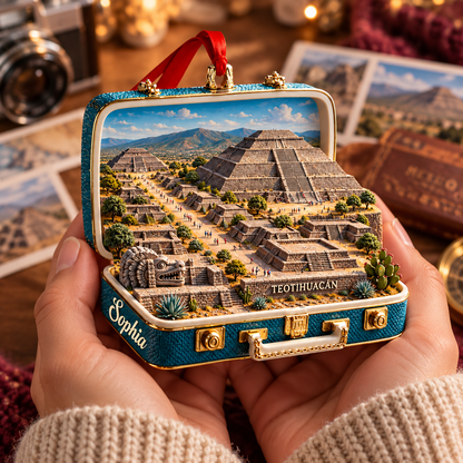 Personalized 3D Teotihuacan Suitcase Christmas Ornament – Mexico Travel Souvenir & Gift for Mexico Lovers 92977756-321c-4f8e-886e-c61fad8d2ce5-Teotihuac-n-Keepsake-Held-in-Warm-Hands-4.png