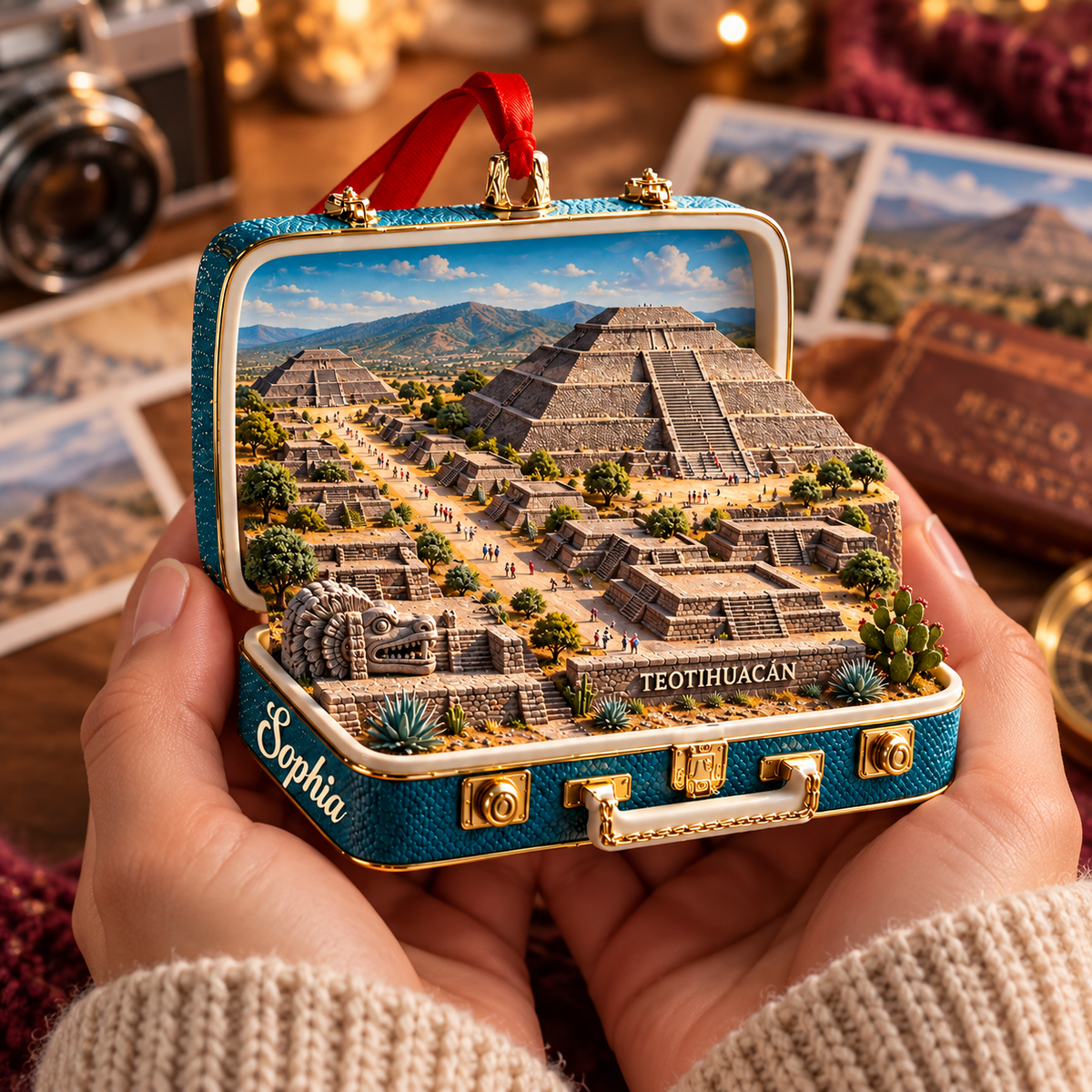 Personalized 3D Teotihuacan Suitcase Christmas Ornament – Mexico Travel Souvenir & Gift for Mexico Lovers 92977756-321c-4f8e-886e-c61fad8d2ce5-Teotihuac-n-Keepsake-Held-in-Warm-Hands-4.png