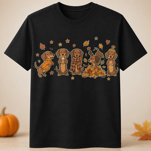 Autumn Dachshund Wreath Tee - T-shirt 92979789-65c9-4bb4-b43b-a0606a115c64.png