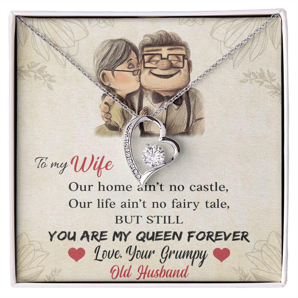 To My Wife You Are My Queen Forever Necklace With Message Card, Gift For Wife,   Meaningful Gift, Love From Husband. 929.jpg