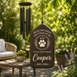 Pet Memorial Wind Chime — Hear the Wind and Think of Me (Photo • Name • Years) - Personalized Windchime 92ad7276-85cf-4a47-a246-ee90ed8f6ae1.png
