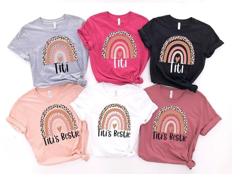 Titi And Niece Matching Shirt, Titi's Bestie Baby Suit, Rainbow Titi Shirt, Auntie and Niece Shirt, Titis Bestie Toddler Shirt, Aunt Tee