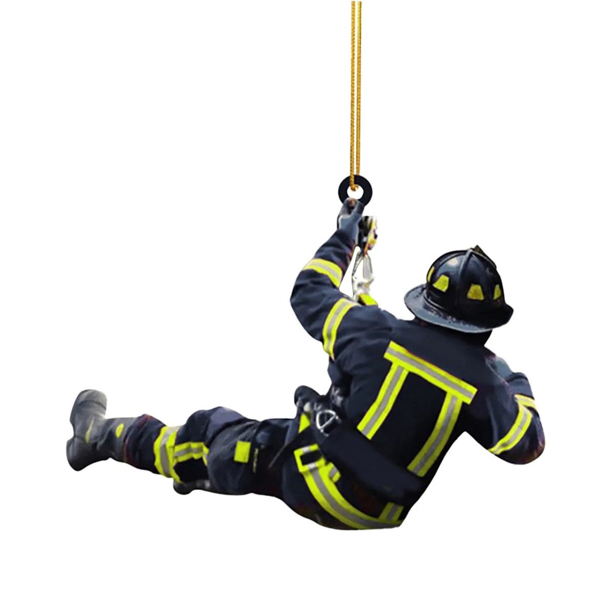 Christmas Fireman Ornaments Christmas Tree Firefighter 2d Acrylic Hanging Ornaments Fireman Figurines Party Favors Decorations