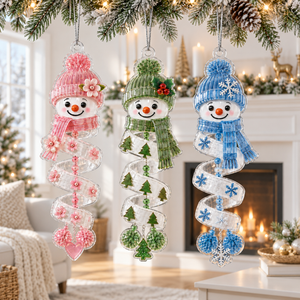 Christmas Snowman Acrylic Ornament, Cute Spiral Christmas Ornament, Acrylic Holiday Keepsake, Christmas Tree Hanging Decor, Christmas Gift 92ce6619-db26-4532-884d-941385ede26c-banner-1.png