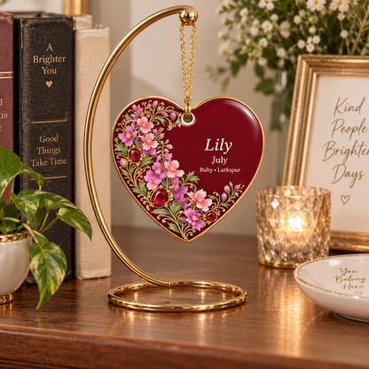Birth Month Ornament, Personalized Heart Keepsake | Ceramic | Floral Birthstone Gift 92d79c39-2c4e-47d0-b09f-c8726ea62473-ed245bbc-5446-4982-be84-8d3606080adb.png