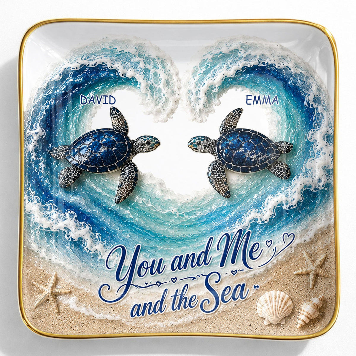 You And Me And The Sea, Jewelry Ceramic Dish, Gift For Couples and Beach Lovers 92ecc055-f9a5-404c-b37b-87b5f66fd9f2-8.jpg