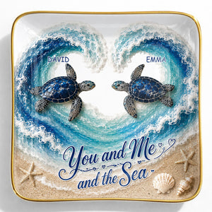 You And Me And The Sea, Jewelry Ceramic Dish, Gift For Couples and Beach Lovers 92ecc055-f9a5-404c-b37b-87b5f66fd9f2-8.jpg
