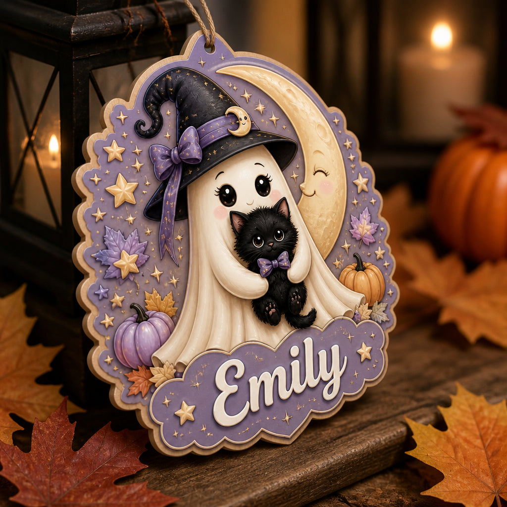 Halloween Ghost & Kitty Name Ornament - Personalized Ornament 92f58141-32d1-41d4-885f-de8f5aedfebe.jpg