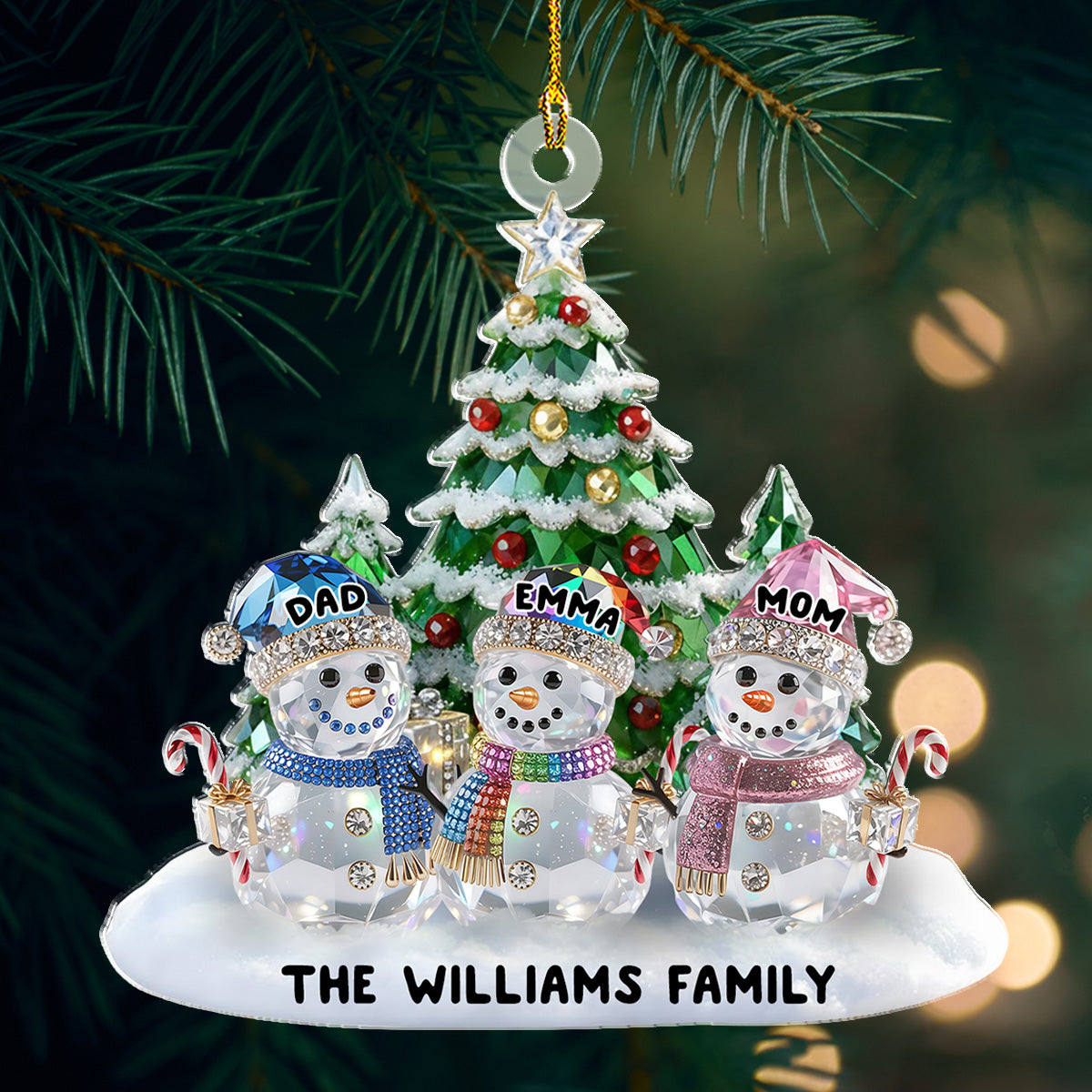 Elegant Glass Snowman Family - Personalized Acrylic Ornament - Christmas Gift For Family 9303eeef-9e02-4434-9775-c42aa77f092a-4.jpg