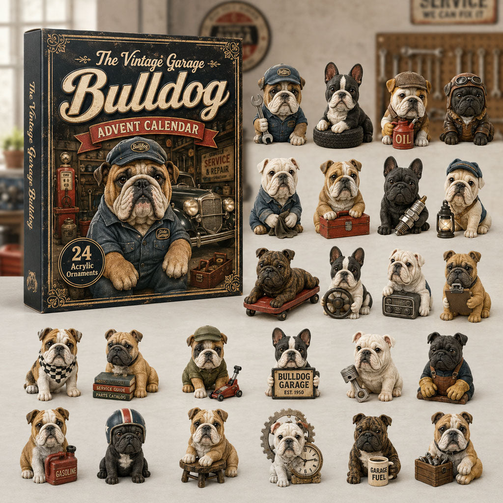 The Vintage Garage Bulldog Advent Calendar 2026 - 24-Day Festive Countdown, Acrylic Charms Blind Box - Gift For Bulldog Lovers 9313c3b9-80af-4660-97f1-3ec9b74f9941-bull-dog.jpg