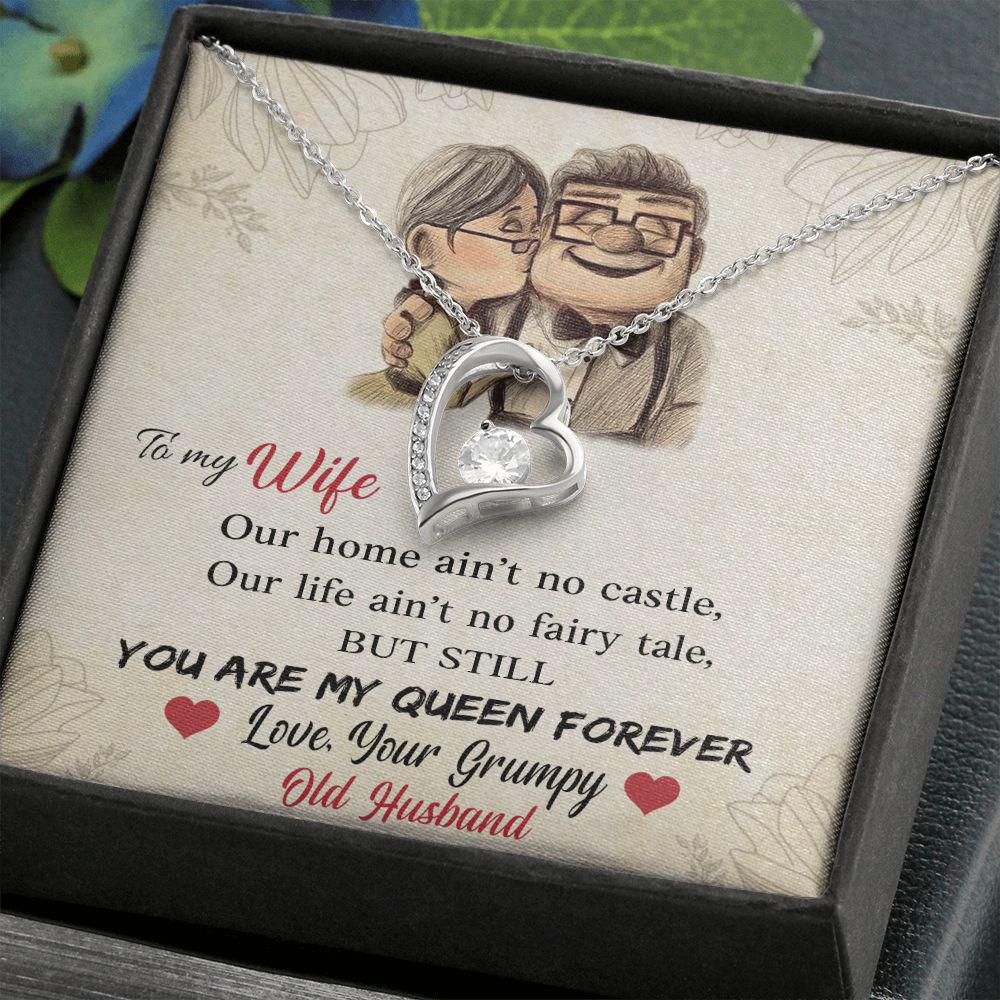To My Wife You Are My Queen Forever Necklace With Message Card, Gift For Wife,   Meaningful Gift, Love From Husband. 931.jpg