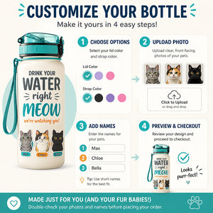 Cat Hydration Tracker Bottle – Drink Your Water Right Meow (3 Pet Photos + Names) - Personalized Water Tracker Bottle 9322ce6b-e082-452e-a1cc-0e88ad2f9be3.jpg