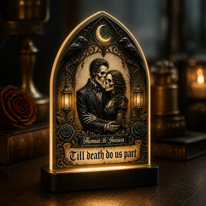 Gothic Skeleton Couple Night Light — Till Death Do Us Part (Photo + Names) - Personalized Acrylic Night Light 9324204e-cb8c-43ac-9fdf-cf72f7f02a3e.jpg