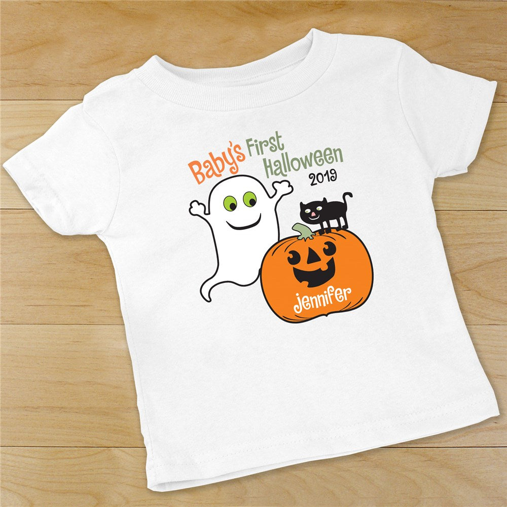 Personalized 1st Halloween Funny Baby Onesie, First Halloween Pumpkin Baby Boy Bodysuit