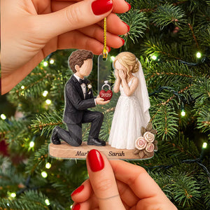 Personalized Couple Marriage Proposal 2 Side Acrylic Ornament,First Christmas Engaged Ornament,Engagement Gift For Couple,Romantic Keepsake 934502c0-ba04-44e5-b644-191169403788-fffgf-1-.webp