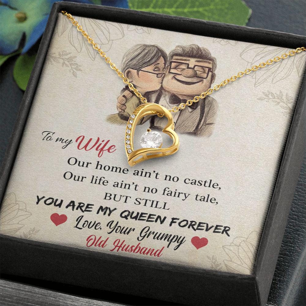 To My Wife You Are My Queen Forever Necklace With Message Card, Gift For Wife,   Meaningful Gift, Love From Husband. 934.jpg