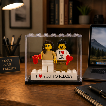 Couples Personalised Brick Minifig Couple Gift: Custom Romantic Keepsake for Partners