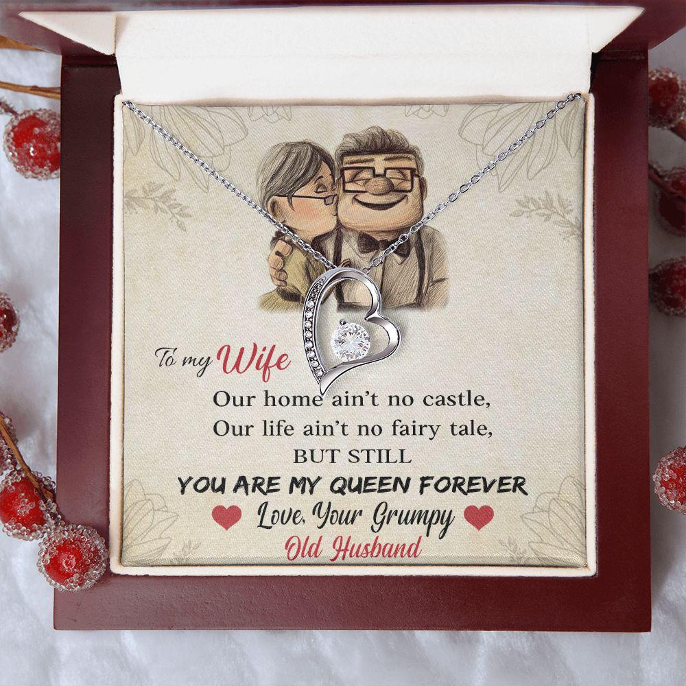 To My Wife You Are My Queen Forever Necklace With Message Card, Gift For Wife,   Meaningful Gift, Love From Husband. 935.jpg