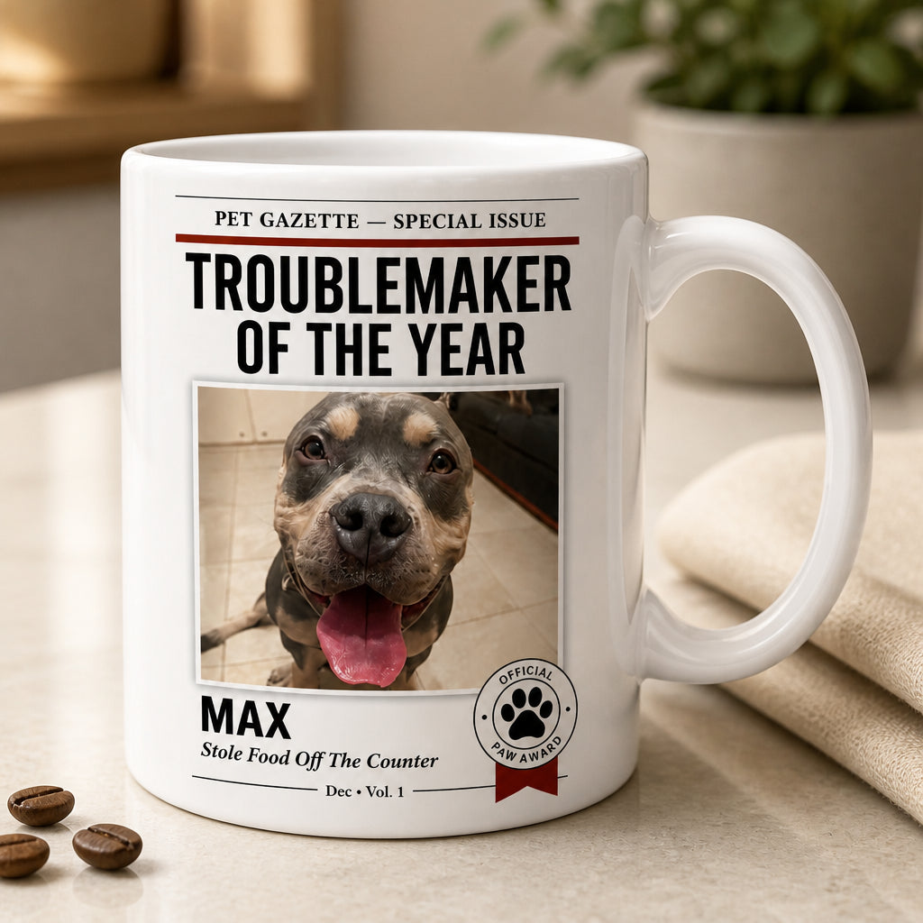 Pet Gazette Troublemaker of the Year Photo Mug - Personalized Mug 936522b2-469f-481d-95ba-a164b6fdf35c.jpg