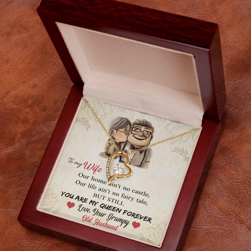 To My Wife You Are My Queen Forever Necklace With Message Card, Gift For Wife,   Meaningful Gift, Love From Husband. 936.jpg