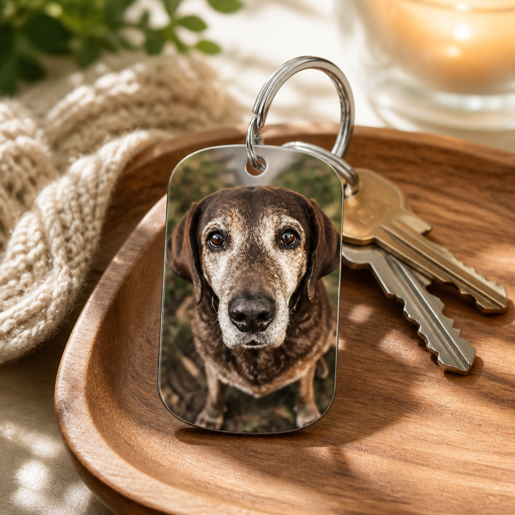 Pet Memorial Photo Keychain – Once By My Side, Forever In My Heart - Personalized Color Printed Stainless Steel Keychain 938e82dc-e1b5-4e9a-a92f-adcf22516d3b.png