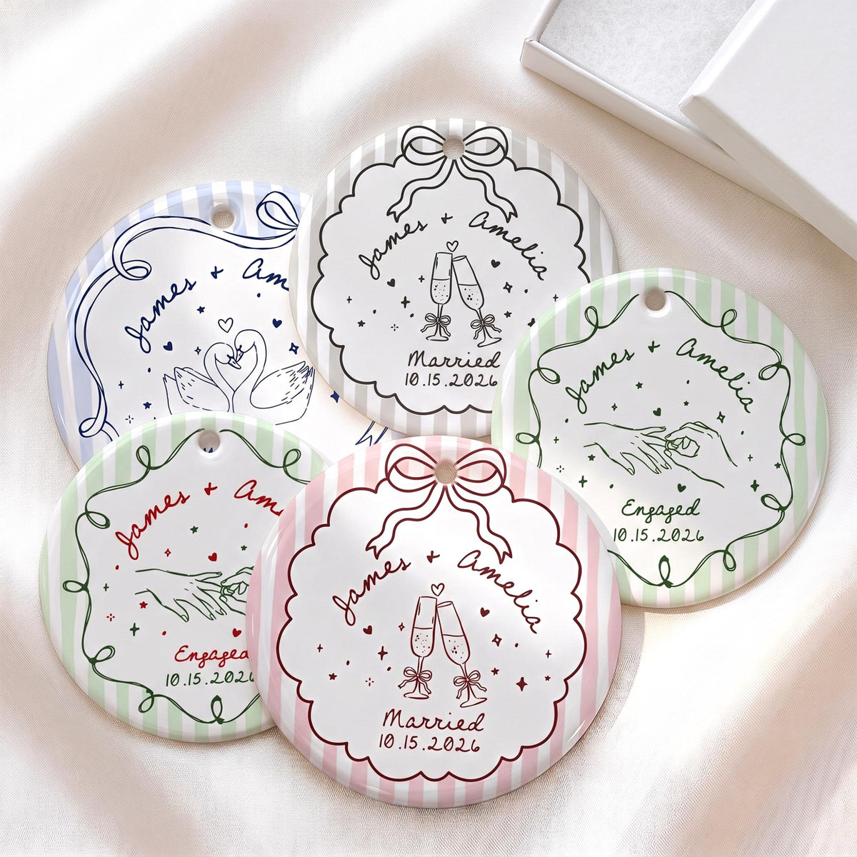 Personalized Wedding Keepsake Ornament – Custom Couple Names and Date Ceramic Engagement or Newlywed Gift 93914d0c-853a-49c4-9fb3-dd9da4aad5fe-7.jpg