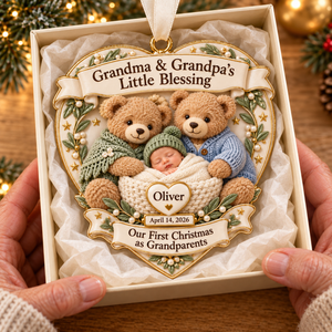Personalized First Christmas as Grandparents Ornament 2026 – Custom Baby Name & Birth Date, Grandma & Grandpa’s Little Blessing Keepsake Gift 9396cd9b-a4b2-4b71-a6f4-75cc1a575901-Heart-shaped-grandparents-Christmas-keepsake-4.png