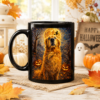 Custom Pet Dog Cat Portrait Halloween Van Gogh Art - Personalized Mug