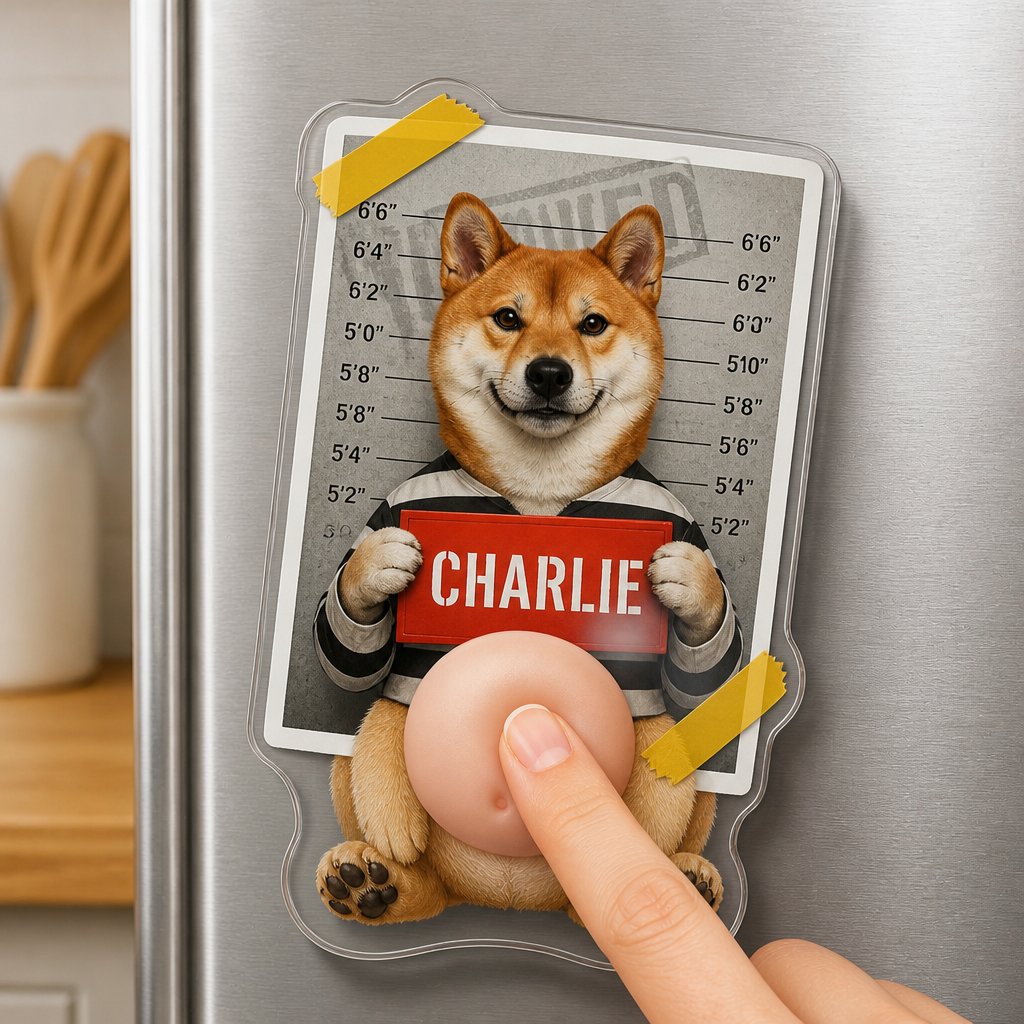 Custom Pet Mugshot Magnet – Photo + Name - Personalized Acrylic Refrigerator Magnet - Soft Rubber Belly 93df3c83-a9ef-49be-bcb8-e89ac31a1d9c.png