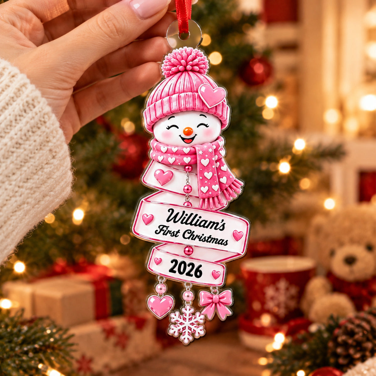 Christmas Cheer Newborn Christmas Snowman Style - Personalized Acrylic Ornament 940a284a-4626-4538-a70e-e11e5878f20c-banner-3-1-.jpg