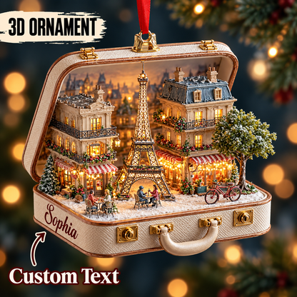 Personalized Eiffel Tower 3D Suitcase Christmas Ornament – Paris Travel Souvenir & Gift for Paris Lovers 9422e884-61ec-46b4-aa07-04c2f8955689-Paris-Caf-in-a-Hanging-Suitcase.png