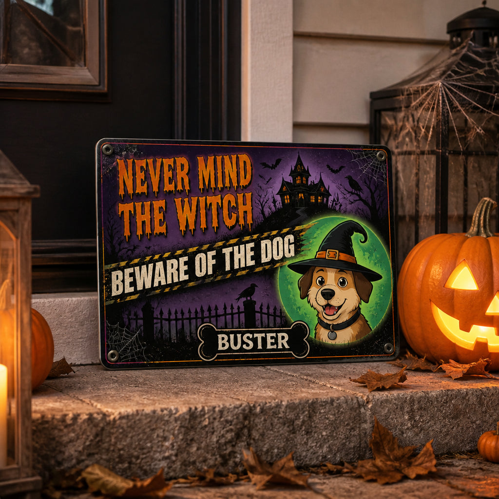Halloween Beware of the Dog Metal Sign – Custom Pet Name - Personalized Metal Sign 943409c6-ff63-4f2d-9b8a-6cc86edc783a.jpg