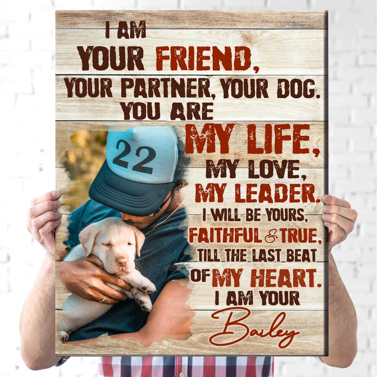 Custom Dog Portrait Canvas, I Am Your Dog Personalized Photo Pet Gifts For Pet Owners