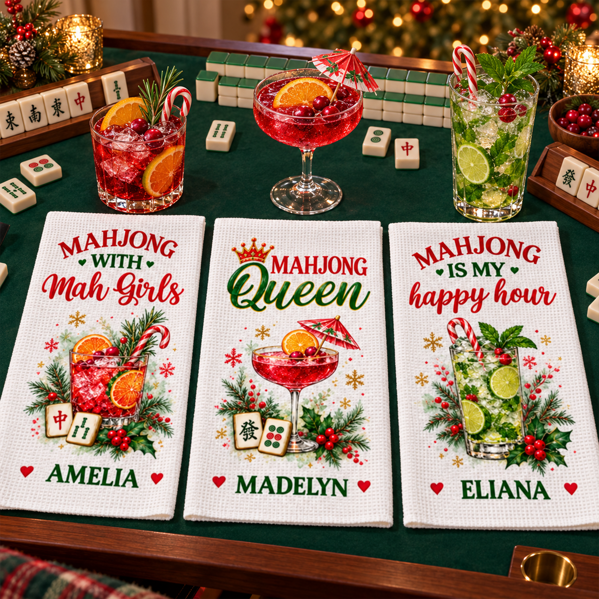 Custom Mahjong Christmas Towel - Personalized Kitchen Towel, Christmas Gifts 94521704-5d94-4db2-bd09-0ba3abf3b4e1-5-3-.png