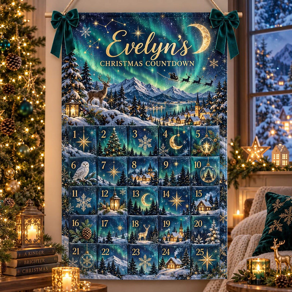 Personalized Reusable Fabric Advent Calendar, Northern Lights Christmas Countdown, 25 Pocket Xmas Wall Hanging, Custom Name Holiday Decor 94565627-0d48-453a-8532-aa600e07ec43-il_1588xN.8541715352_jz1a.jpg