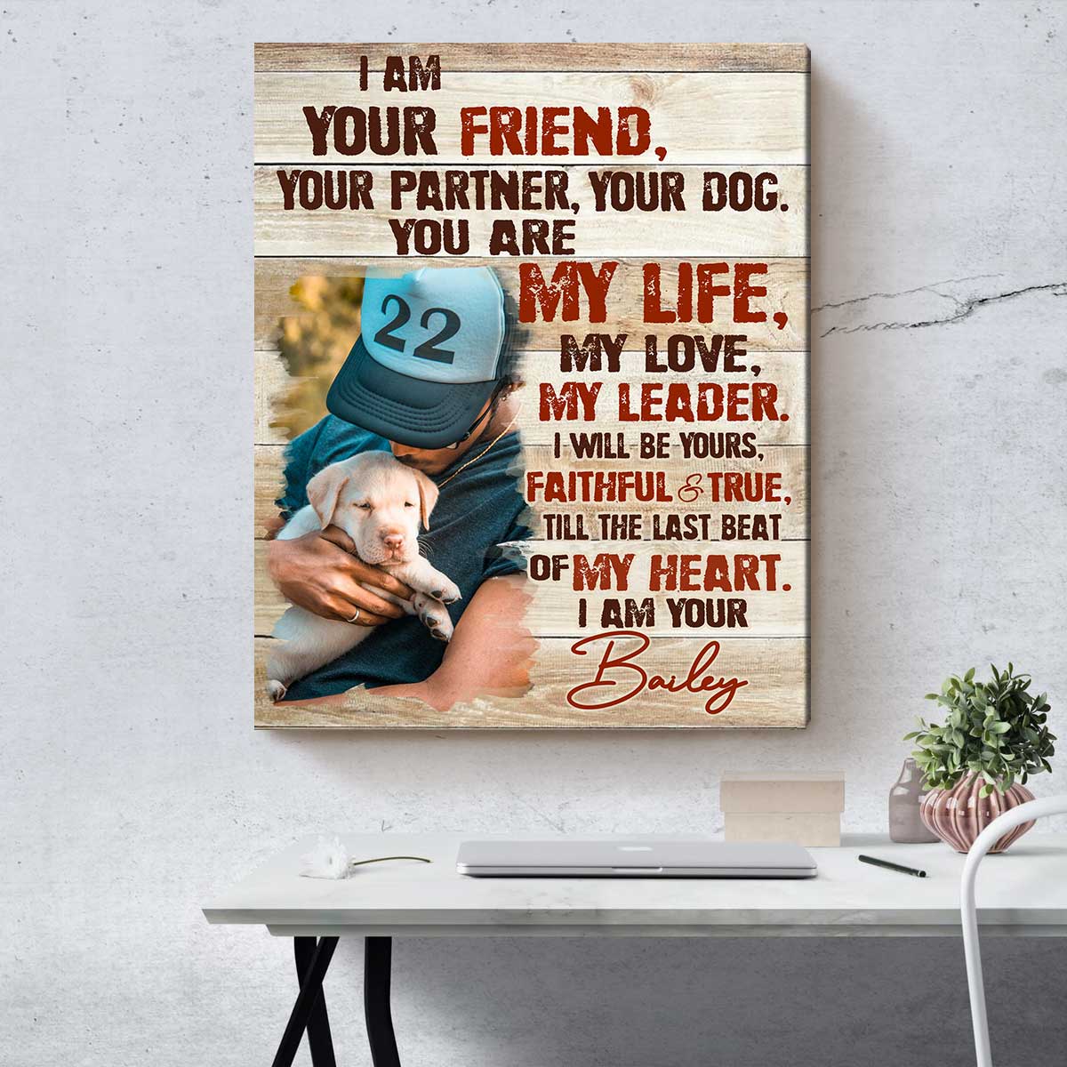 Custom Dog Portrait Canvas, I Am Your Dog Personalized Photo Pet Gifts For Pet Owners