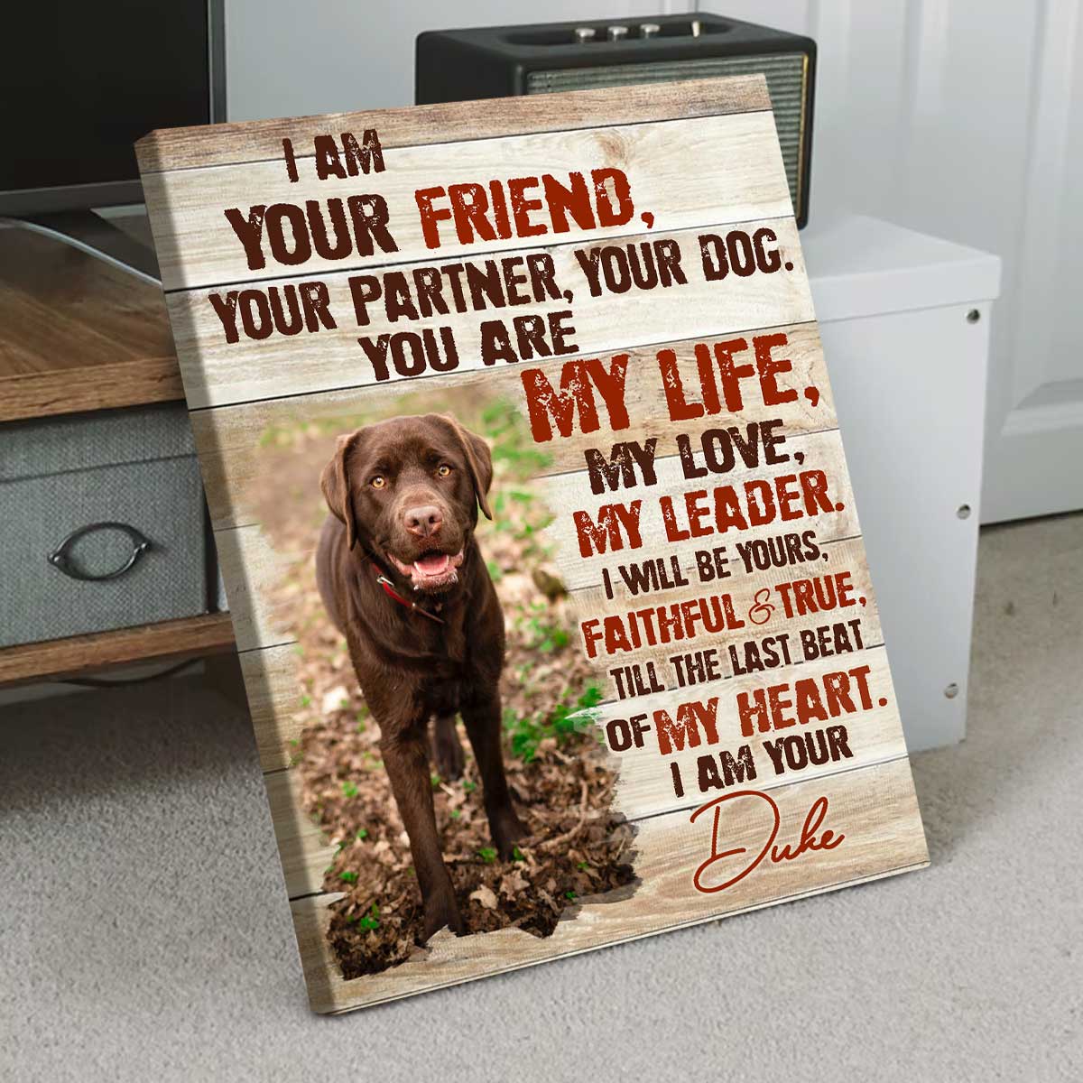 Custom Dog Portrait Canvas, I Am Your Dog Personalized Photo Pet Gifts For Pet Owners
