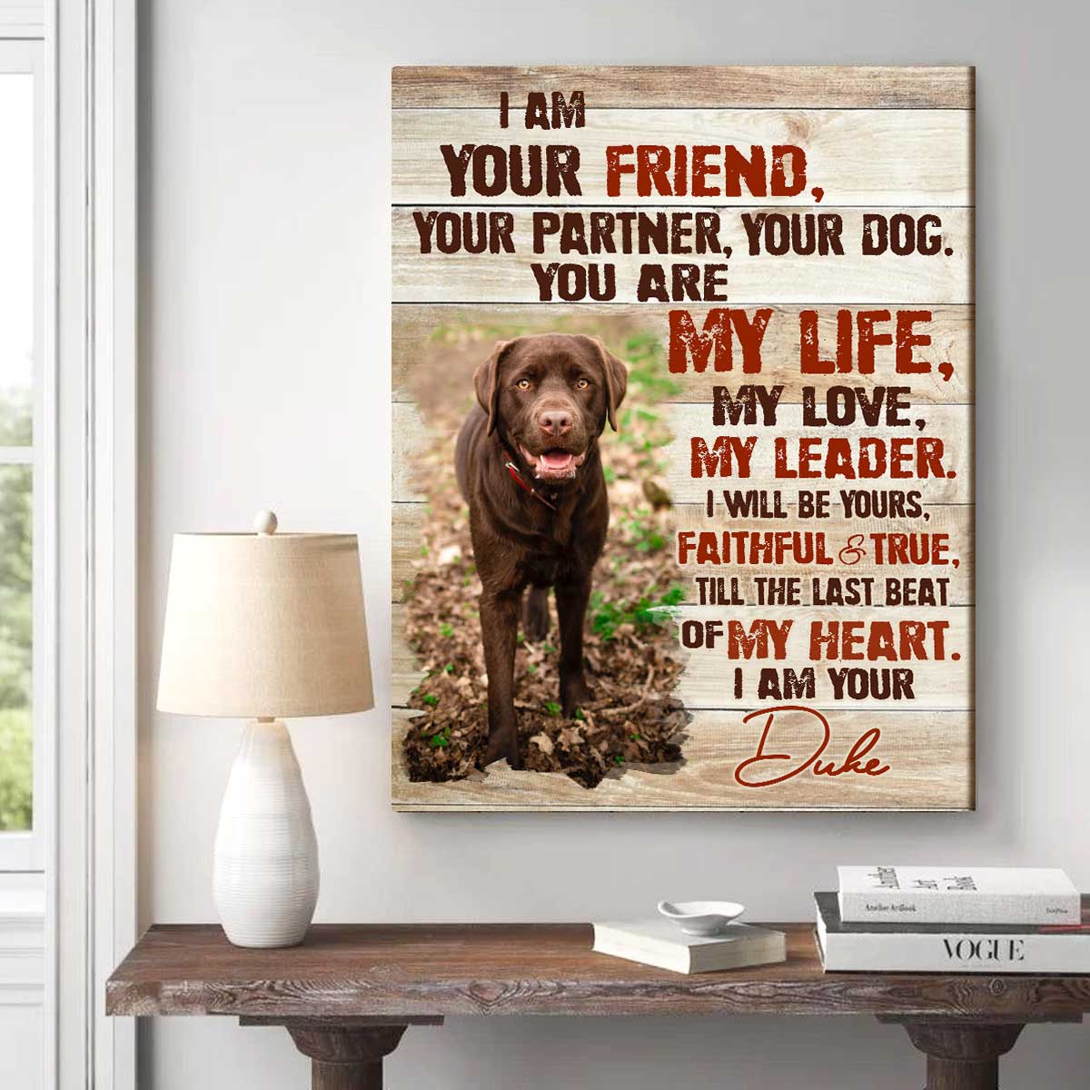 Custom Dog Portrait Canvas, I Am Your Dog Personalized Photo Pet Gifts For Pet Owners