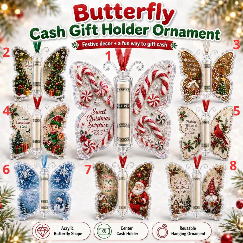 Butterfly Christmas Cash Gift Holder Ornament, Acrylic Money Holder, Funny Hanging Xmas Tree Decoration, Reusable Stocking Stuffer, Birthday 946ae8ef-4bc2-4353-a851-9d760033dbdd-hhh.webp