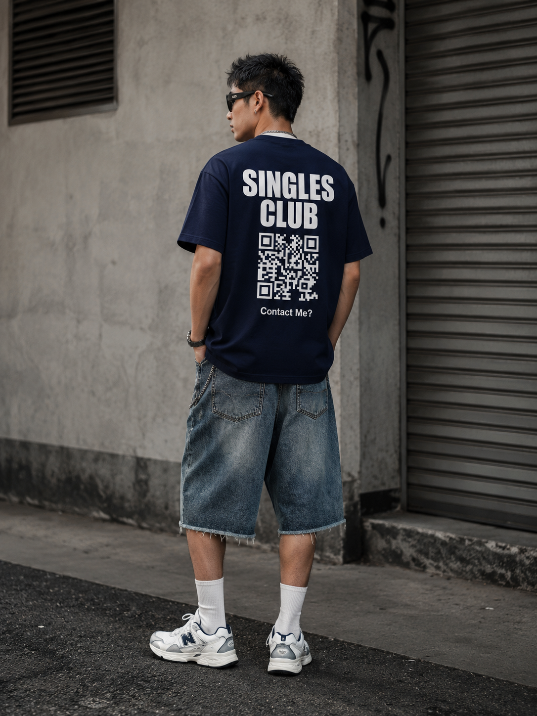 Singles Club QR Code Contact Me T-Shirt, Funny Dating Shirt for Singles, Casual Streetwear Graphic Tee