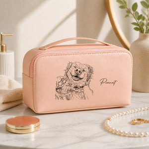 Custom Pet Portrait Toiletry Bag – Photo-to-Line Art with Name - Personalized Toiletry Bag 9479fd81-cb63-42ff-a876-524b0f615f3e.jpg